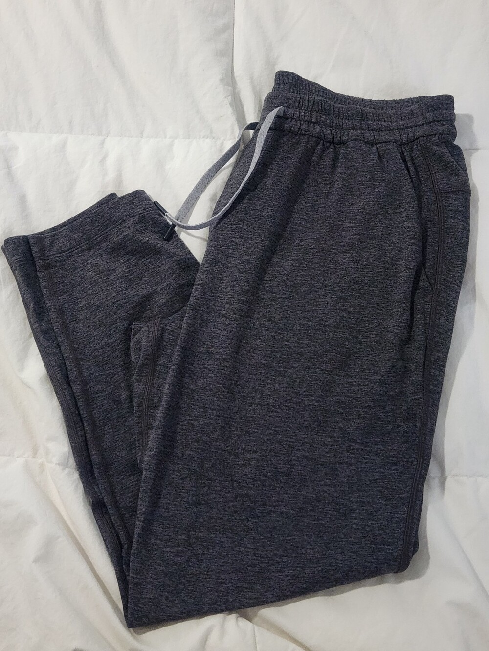 Lululemon City Sweat Joggers Mens L Black Gray Tapered Pants Gym